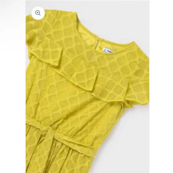 Mayoral Bright Yellow Patterned Dress New with tags